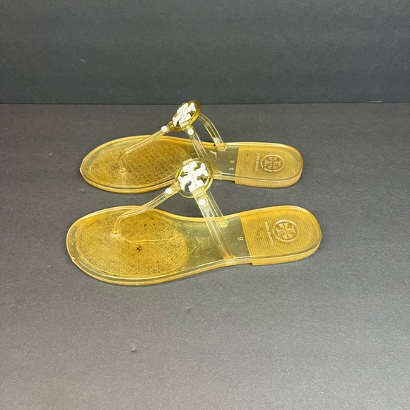 Tory Burch Mini Miller Jelly Sandals Citrus Yellow Women's Size 8 - Picture 7 of 11